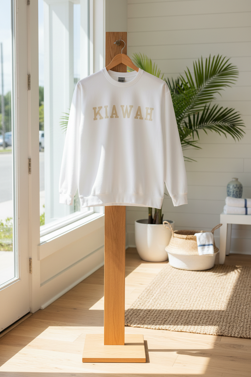 Coastal Collegiate Comfort: The Softstyle Kiawah Crewneck
