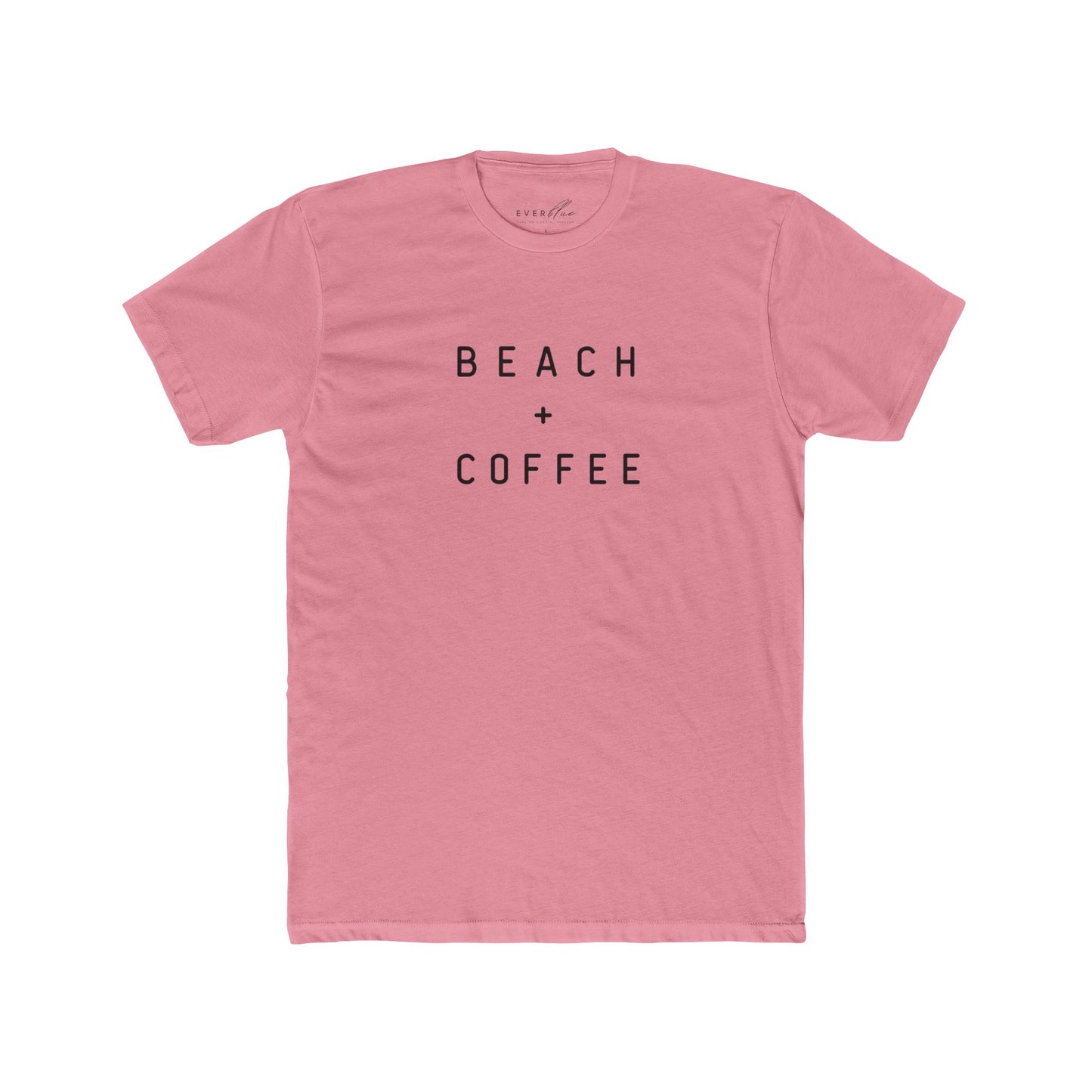 Beach + Coffee Unisex Cotton Crew Tee - Casual Summer Shirt