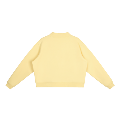 Oversized Cropped Mock Neck Sweatshirt – Brandmark Logo
