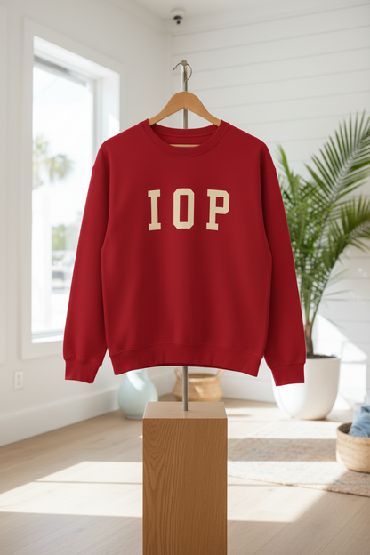 Coastal Collegiate Comfort: The Softstyle IOP Crewneck