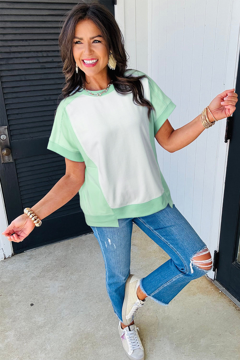 Two-Tone Colorblock Tee