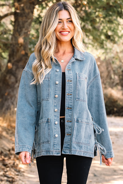 Beau Blue Oversized Denim Jacket – Charleston Coastal Casual