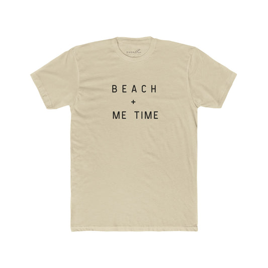 Beach + Me Time Unisex Cotton Crew Tee - Casual Summer Shirt