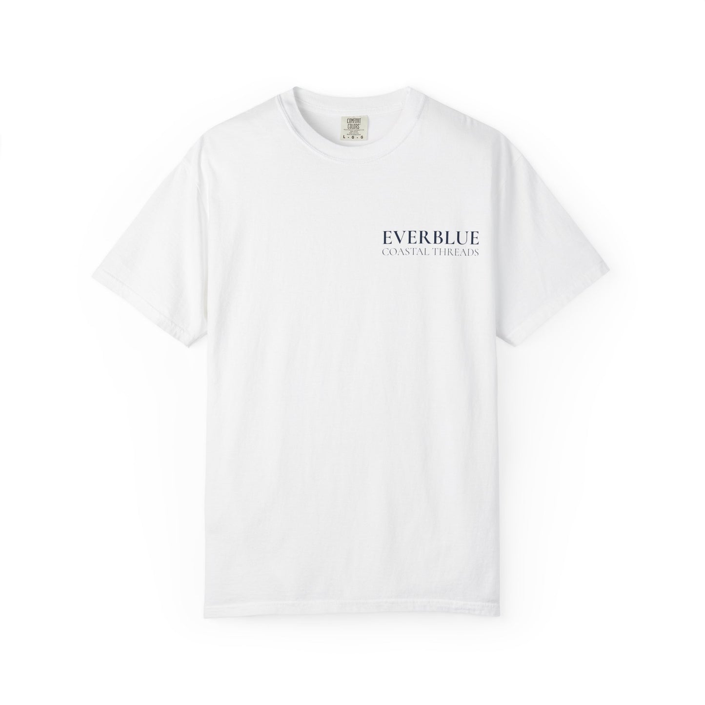 Minimal 'Everblue' Logo T-Shirt — Soft Garment-Dyed White Tee