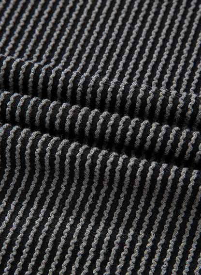 Sky Blue Corded Lantern Sleeve Top & Ruffled Mini Skirt Set