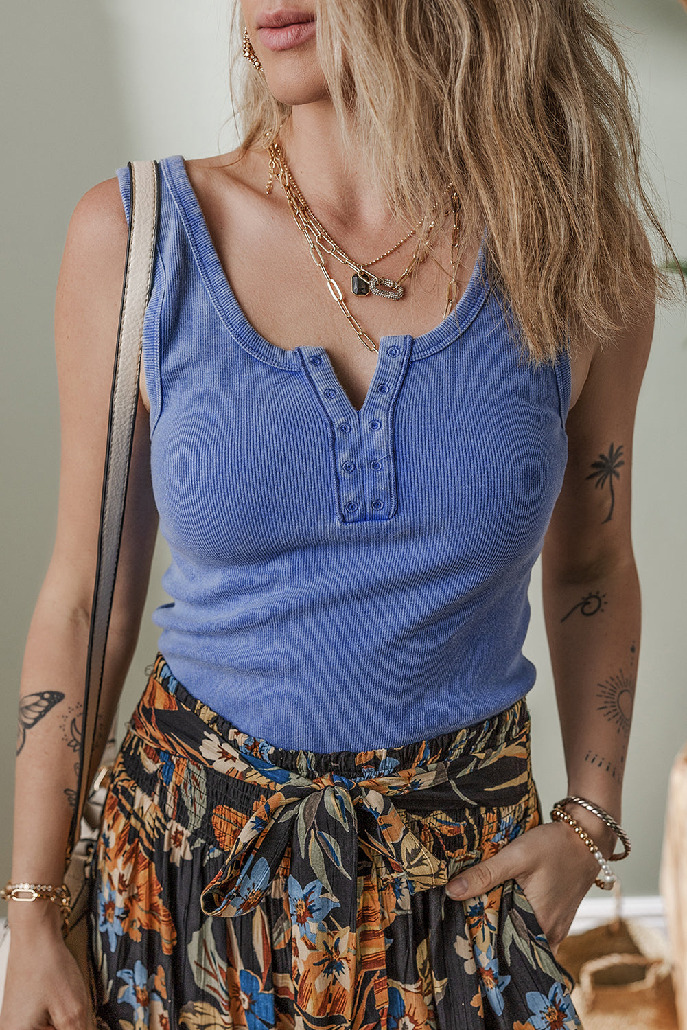 Sky Blue Notch Neck Tank – Vintage Coastal Staple