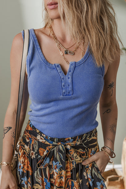 Sky Blue Notch Neck Tank – Vintage Coastal Staple