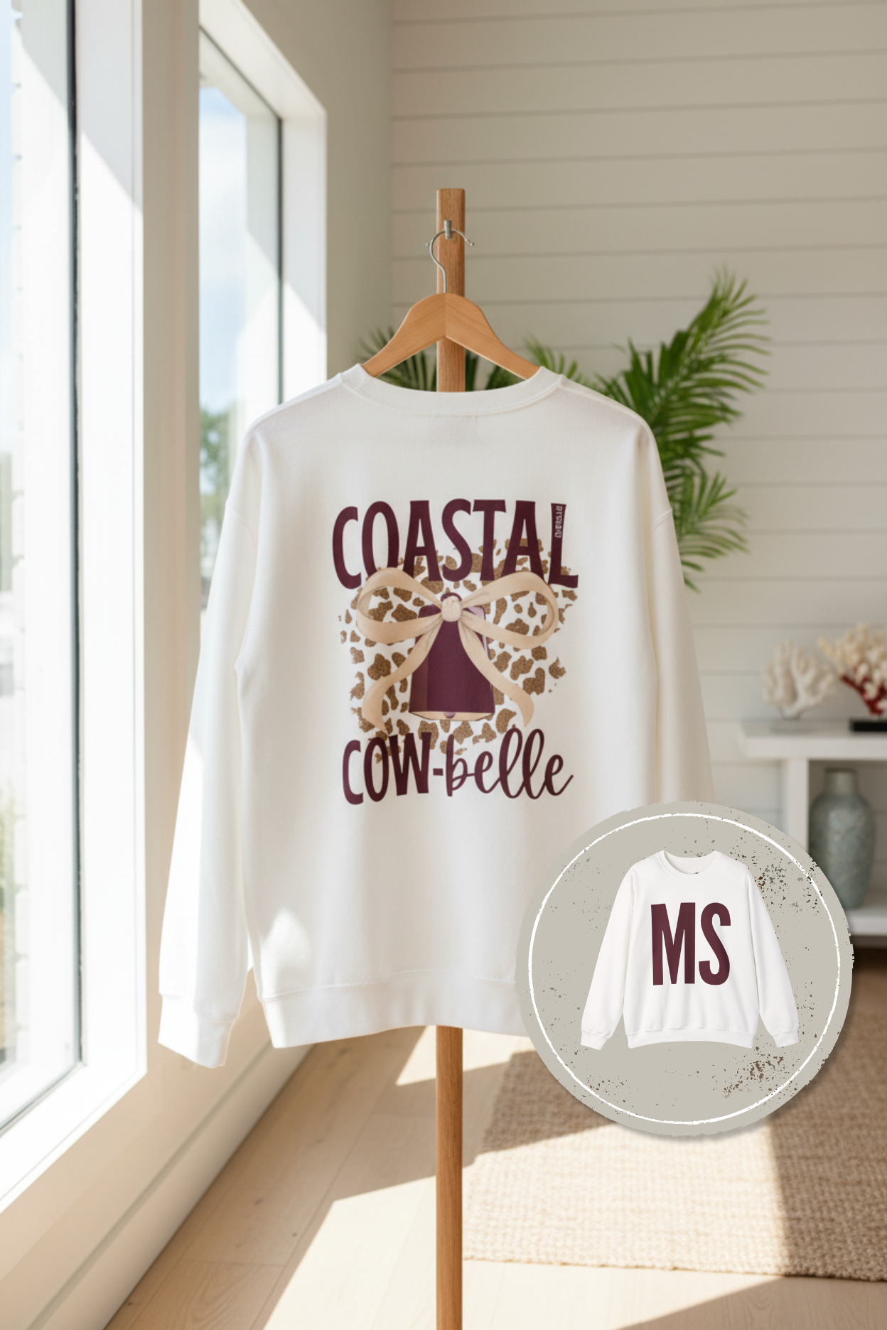 Coastal Cow-Belle Crewneck – Mississippi State Gameday