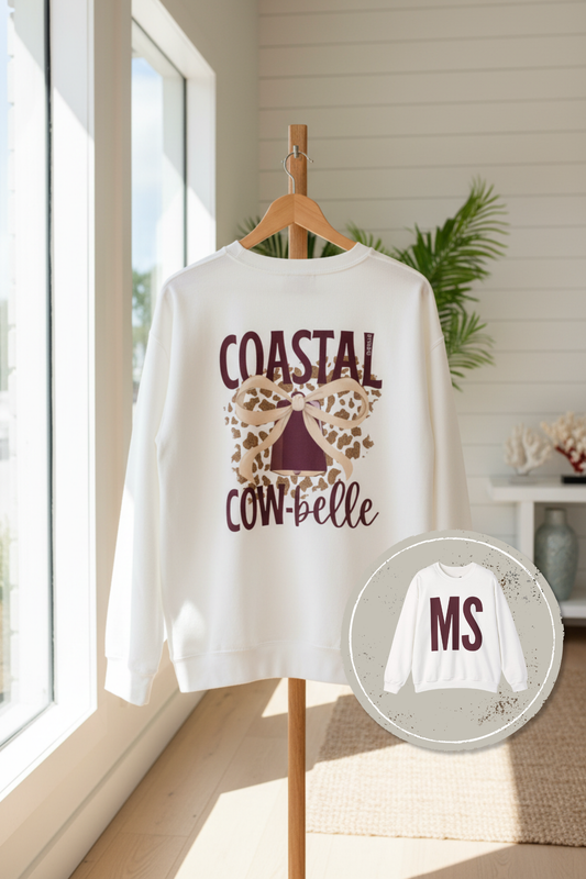 Coastal Cow-Belle Crewneck – Mississippi State Gameday