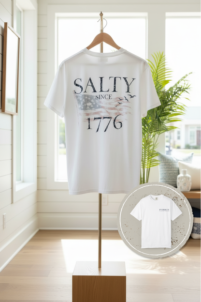 Minimal 'Everblue' Logo T-Shirt — Soft Garment-Dyed White Tee