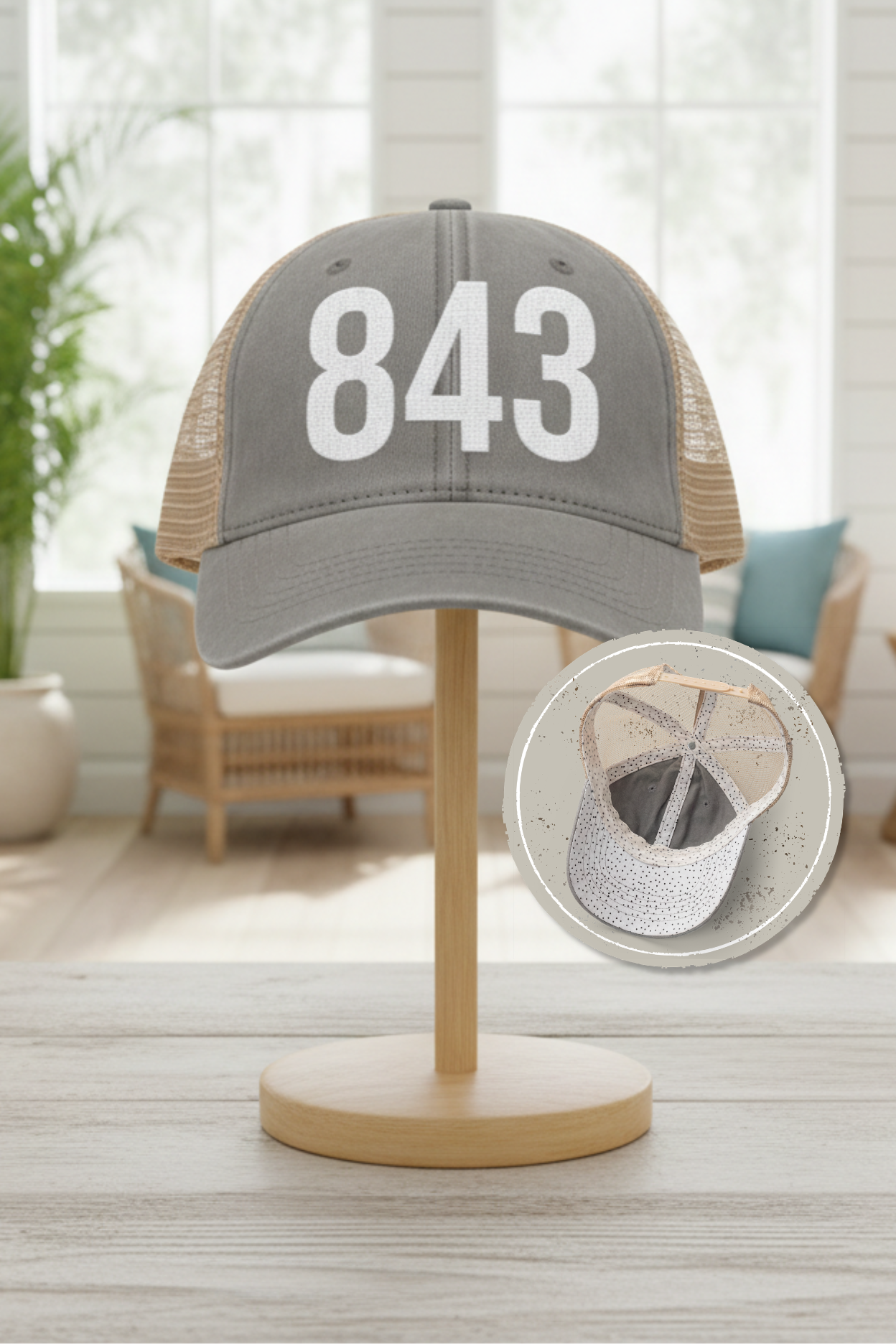843 Women's Coastal Trucker Hat – Washed Mesh Back Cap