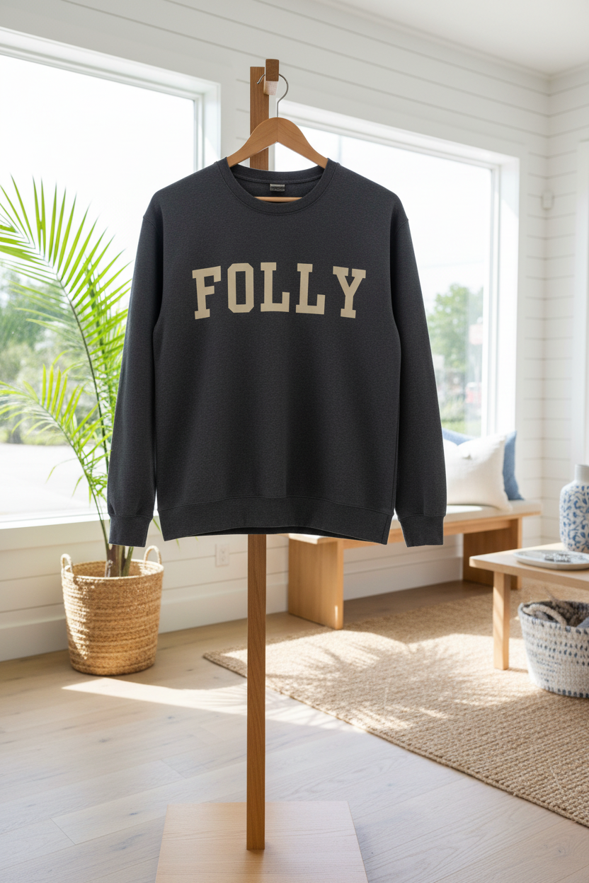 Coastal Collegiate Comfort: The Softstyle Folly Crewneck