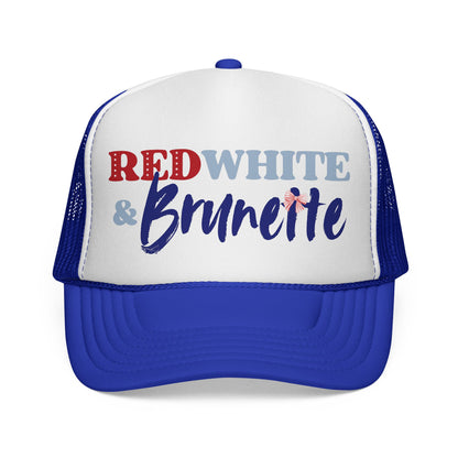 Red, White, and Brunette Foam 4th of July Trucker Hat