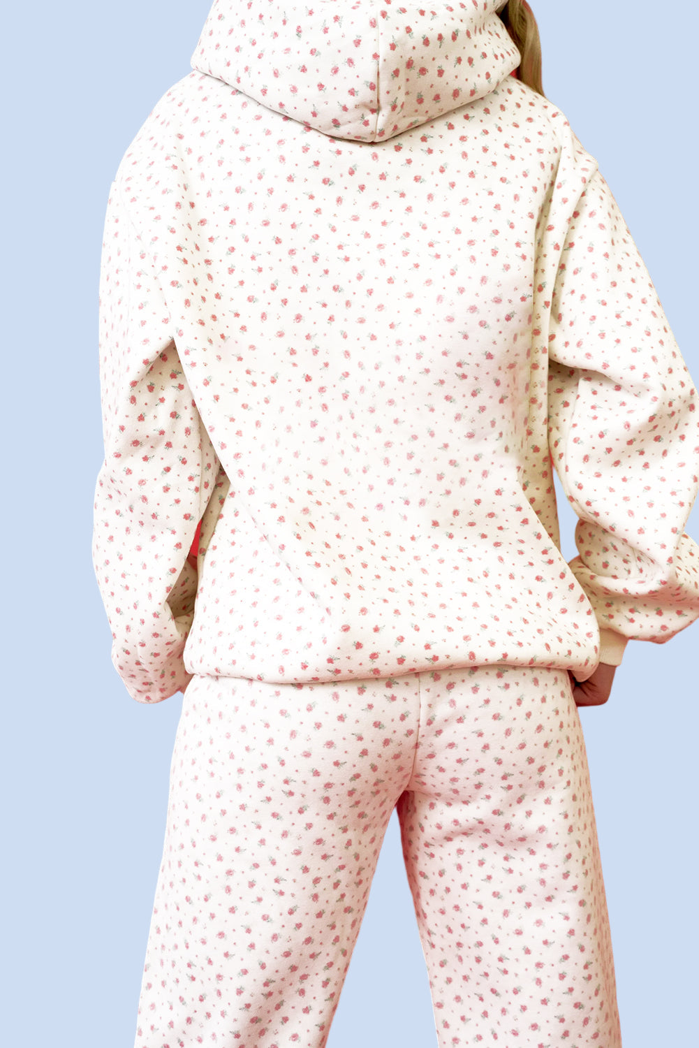 Pink Ditsy Floral Hooded Pant Set