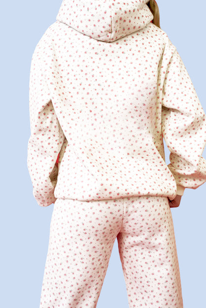 Pink Ditsy Floral Hooded Pant Set