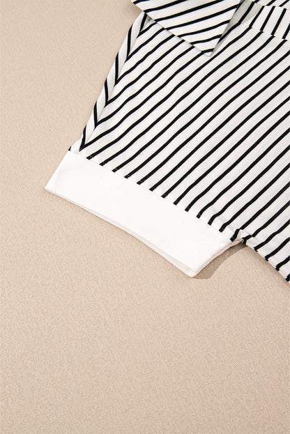 Black & White Striped Two-Piece Set