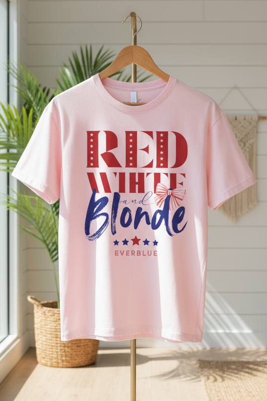 Red White and Blonde - 4th of July Oversized T-Shirt