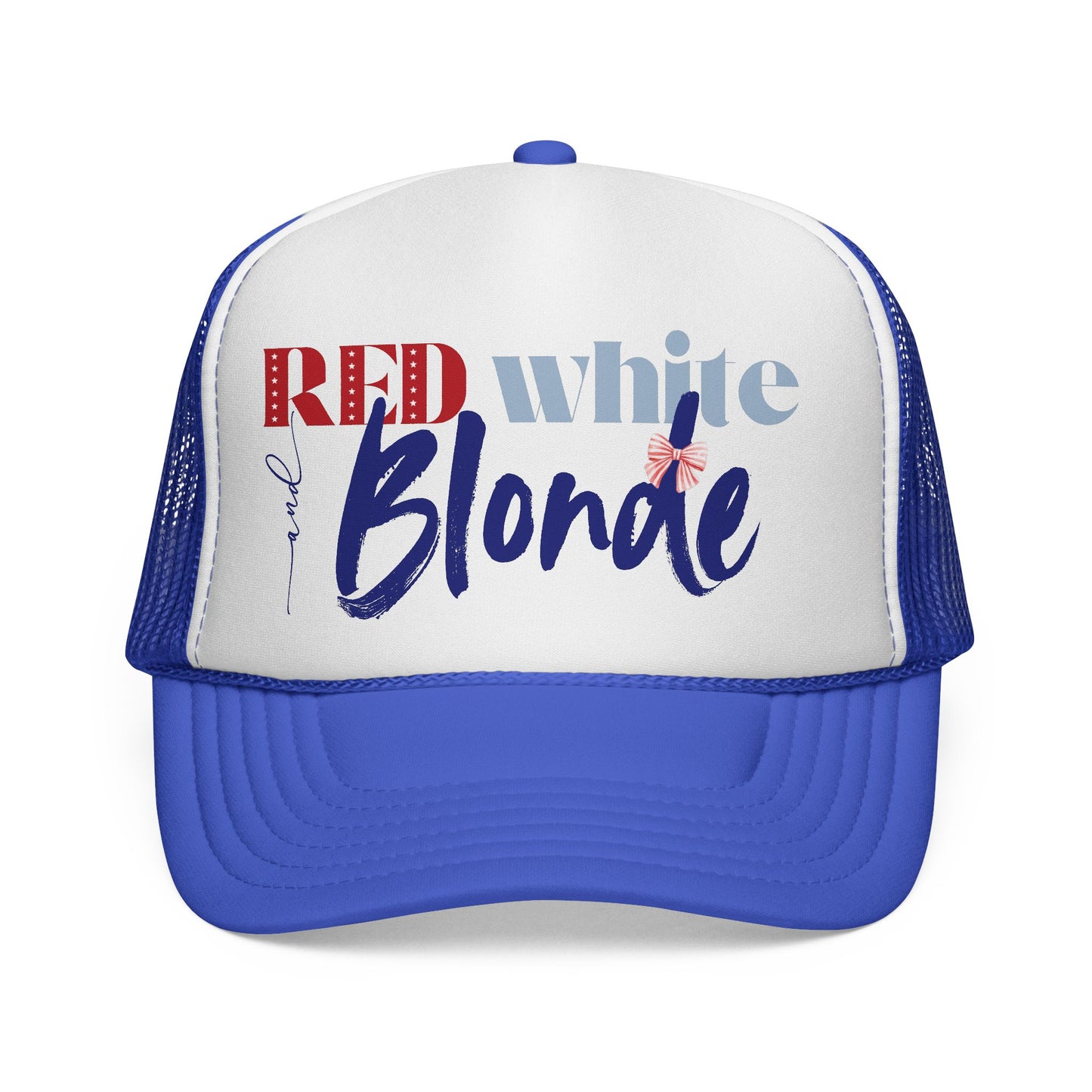 Red, White, and Blonde Foam 4th of July Trucker Hat