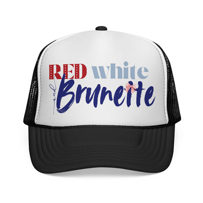 Red, White, and Brunette Foam 4th of July Trucker Hat