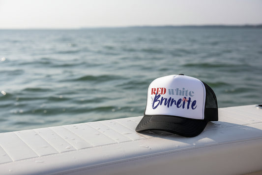 Red, White, and Brunette Foam 4th of July Trucker Hat