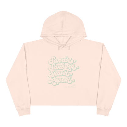 Sunrise Sunset Repeat Crop Hoodie - Chill Vibes for Everyday Wear