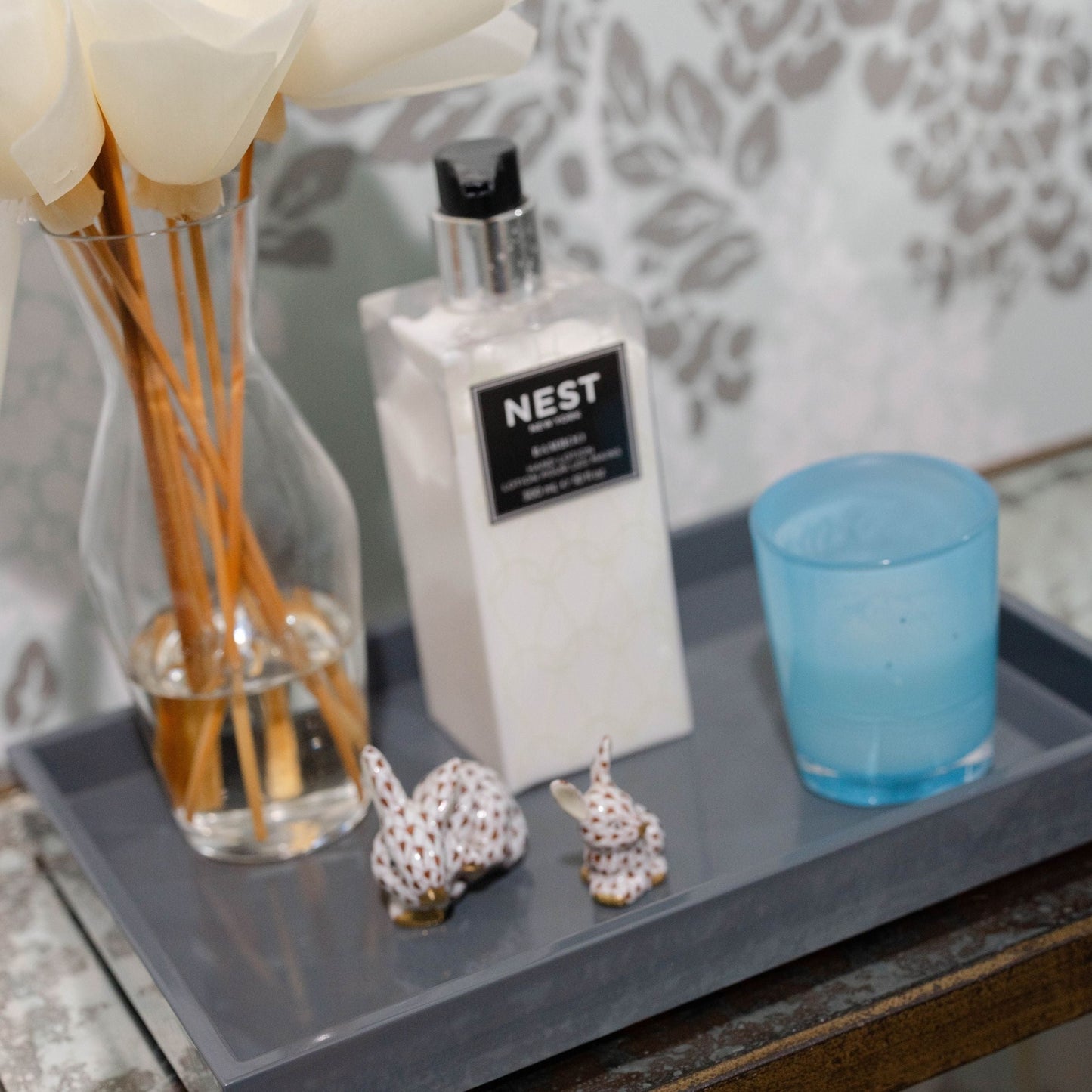 Dark Gray Lacquered Classic Tray