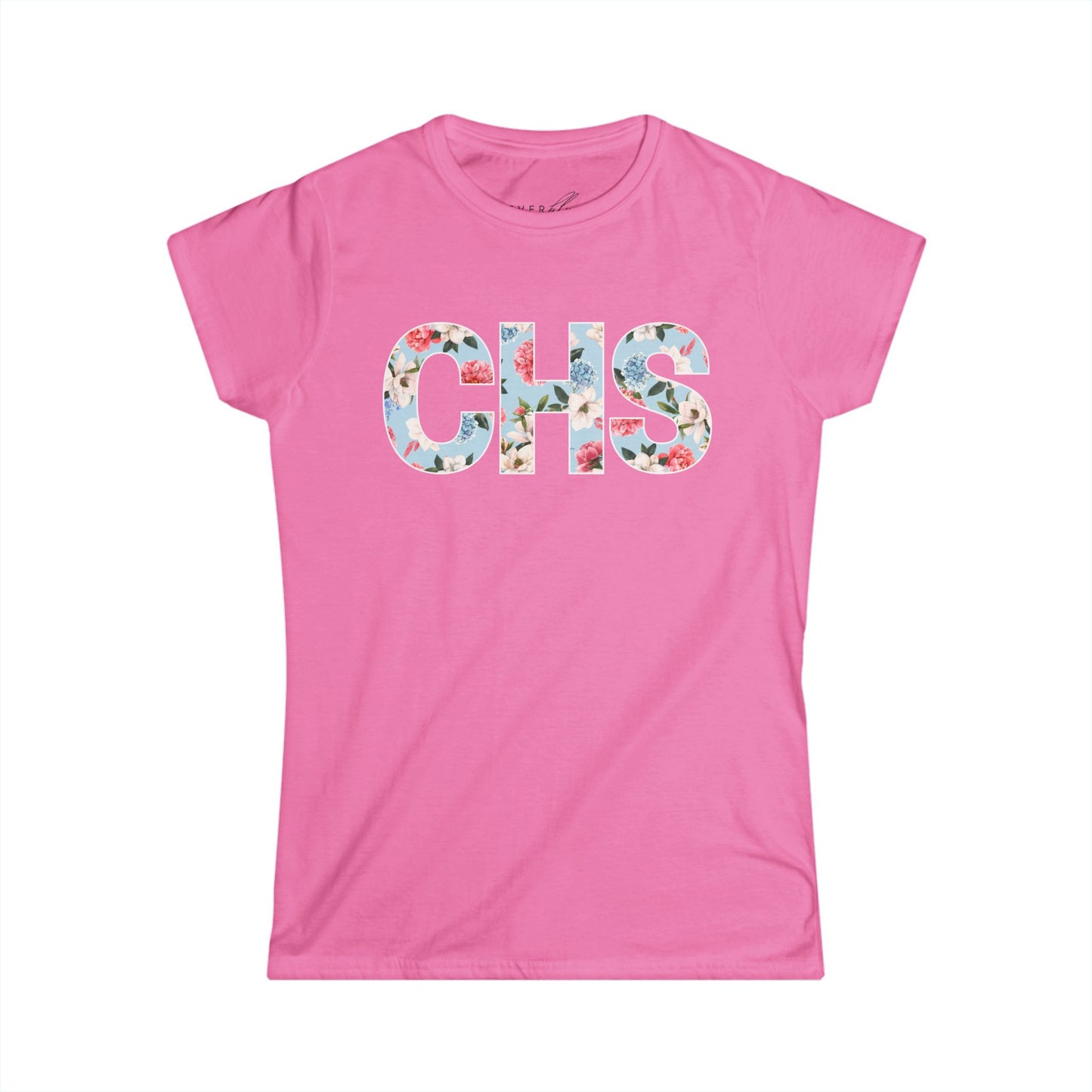 Floral CHS Women's Softstyle Tee - Casual Wear, Gift for Friends, Spring Fashion, Everyday Comfort, Unique Style