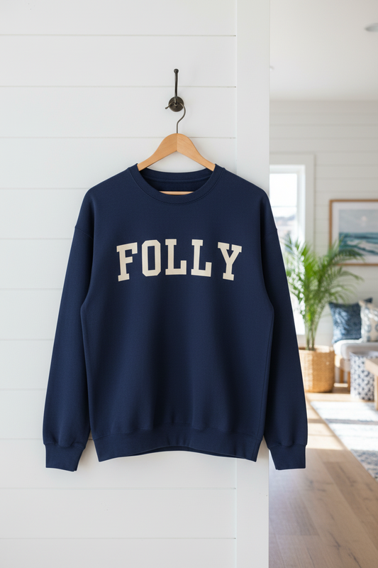 Coastal Collegiate Comfort: The Softstyle Folly Crewneck