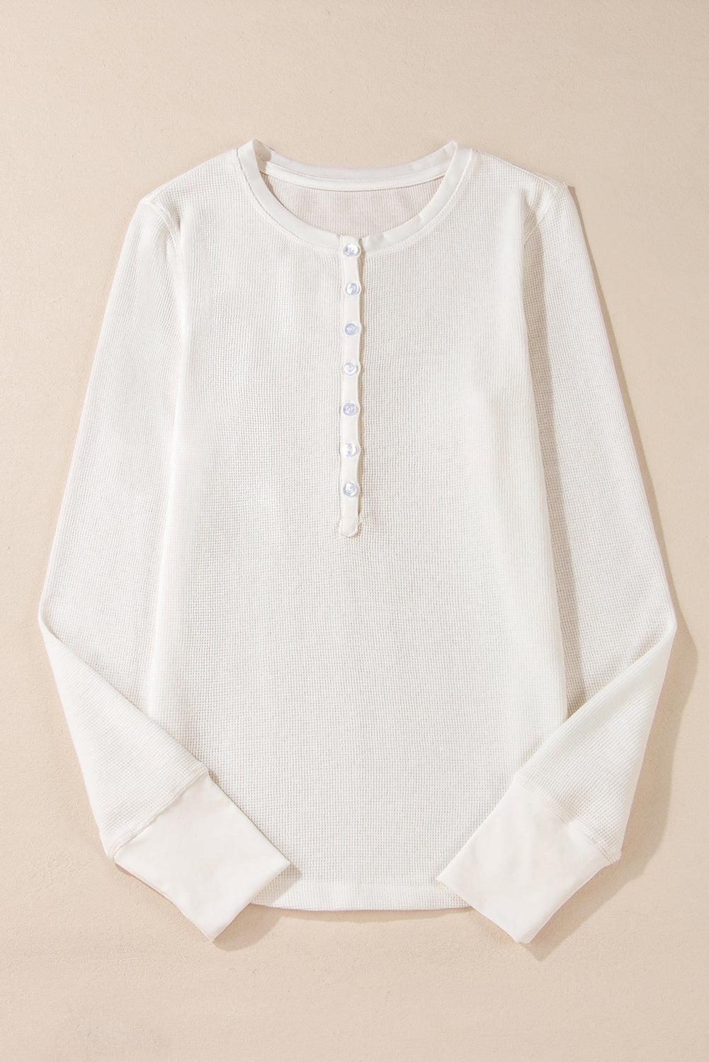 Harbor Waffle Button Top – White