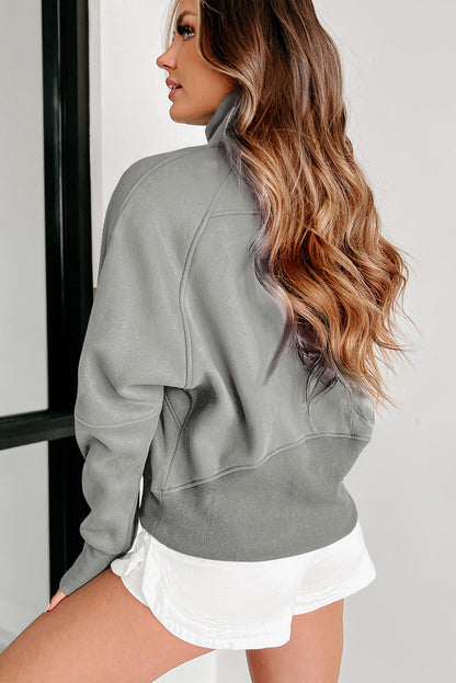 Fleece Half Zip Sweatshirt – Casual Winter Pullover