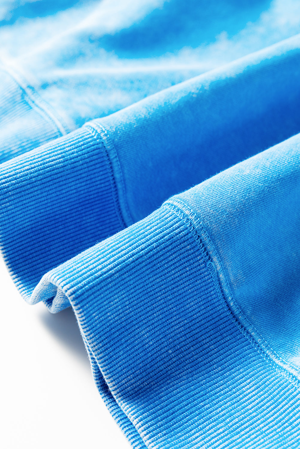 Blue Mineral Wash Sweatshirt – Drop Shoulder Raw Seam Pullover