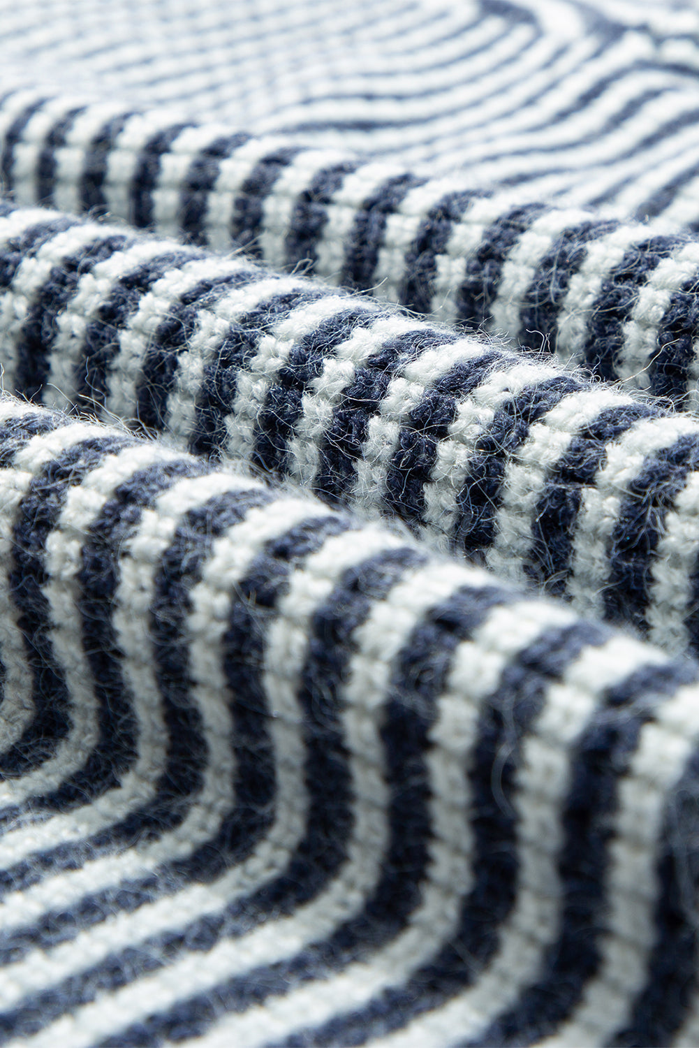 Sail Blue Striped Lantern Sleeve Sweater