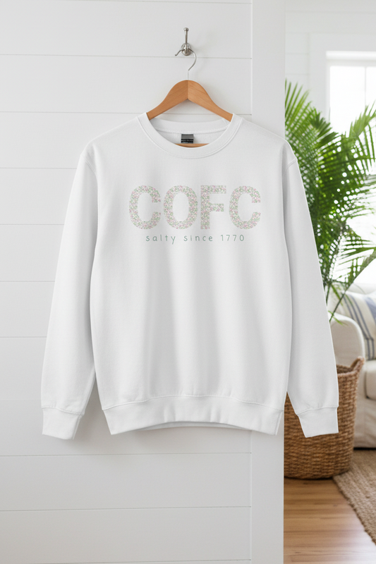 COFC Floral Crewneck – College of Charleston “Salty Since 1770” Edition