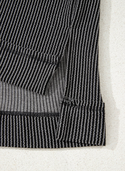 Sky Blue Corded Lantern Sleeve Top & Ruffled Mini Skirt Set