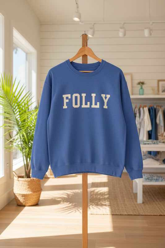 Coastal Collegiate Comfort: The Softstyle Folly Crewneck