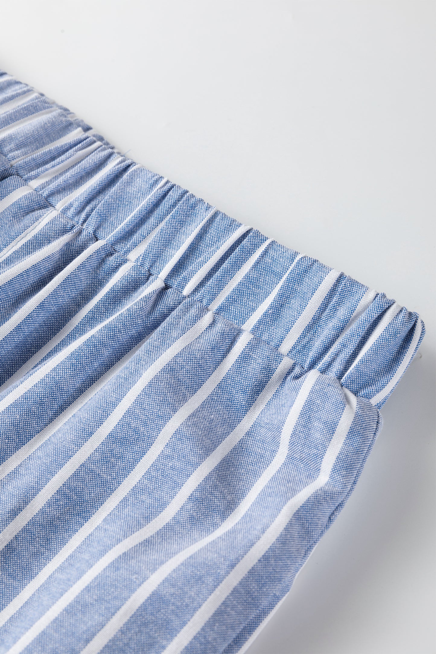 Sky Blue Stripe Coastal Button Pant