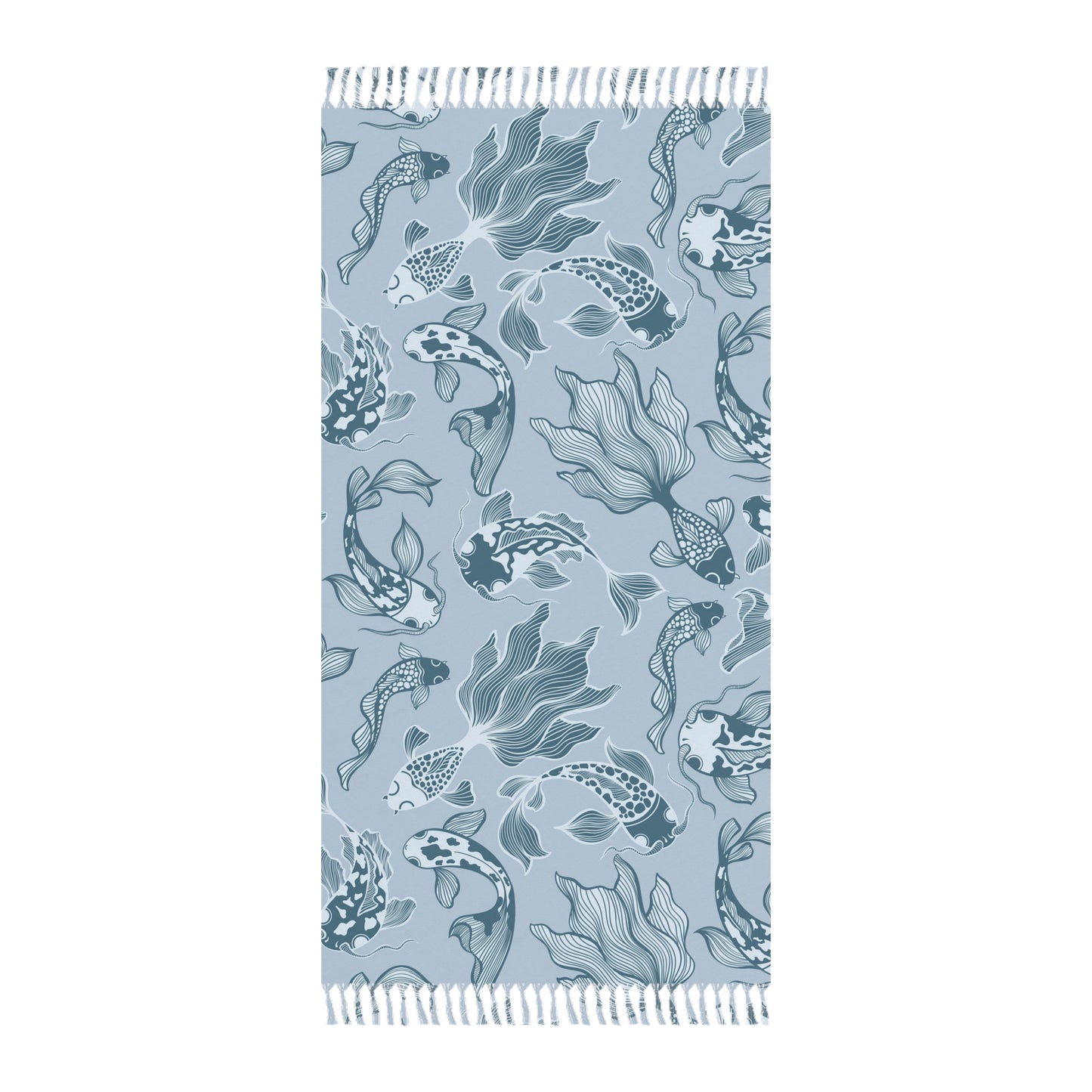 Boho Beach Boulder Cloth - Blue Koi