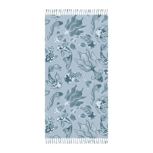 Boho Beach Boulder Cloth - Blue Koi