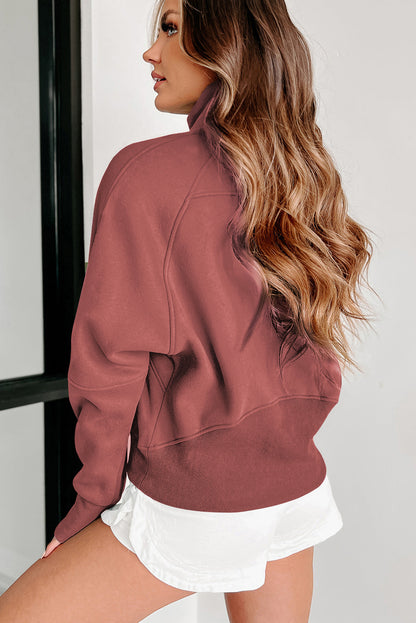 Fleece Half Zip Sweatshirt – Casual Winter Pullover