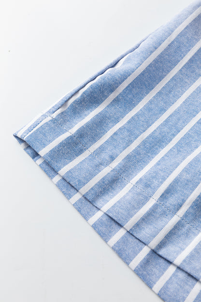 Sky Blue Stripe Coastal Button Pant