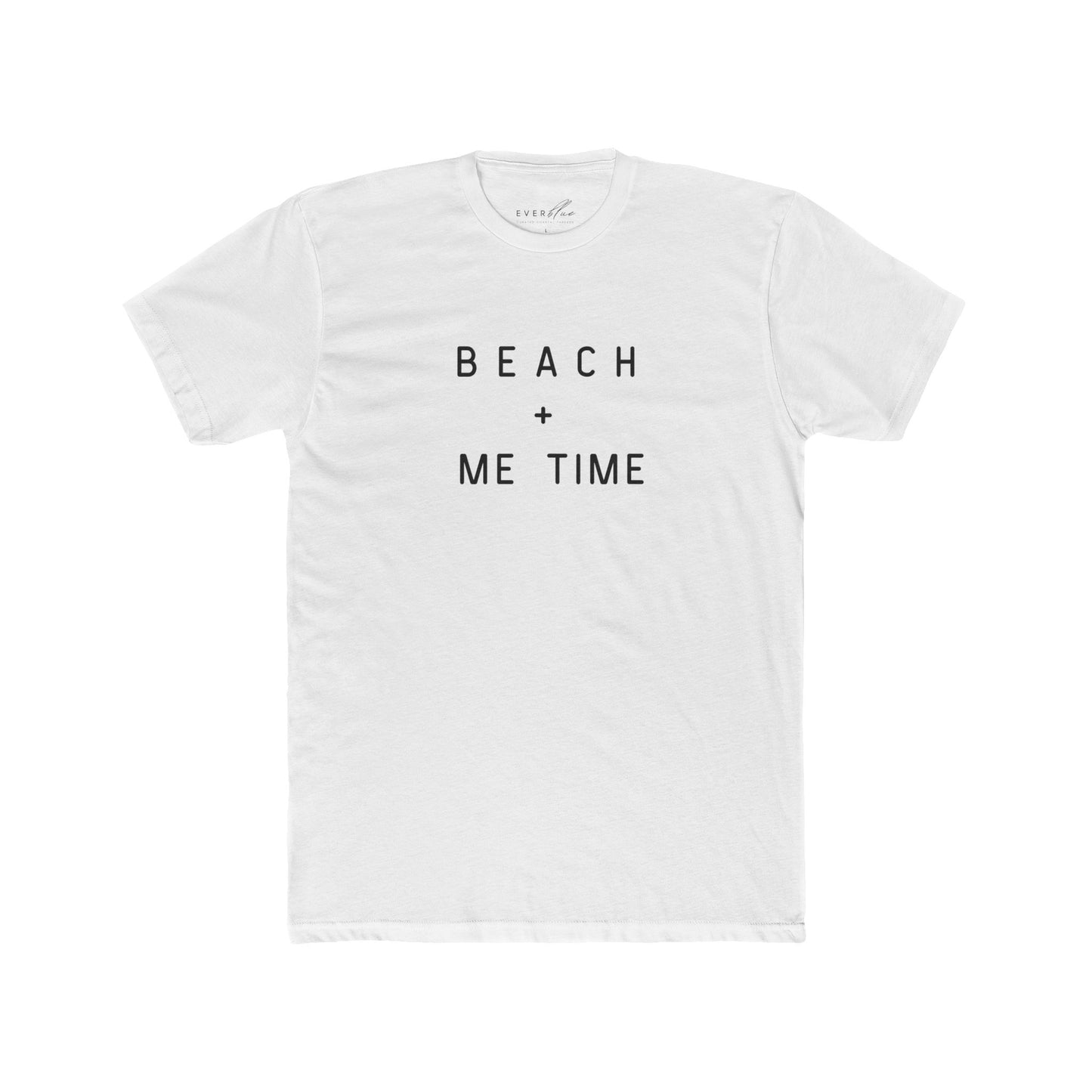 Beach + Me Time Unisex Cotton Crew Tee - Casual Summer Shirt