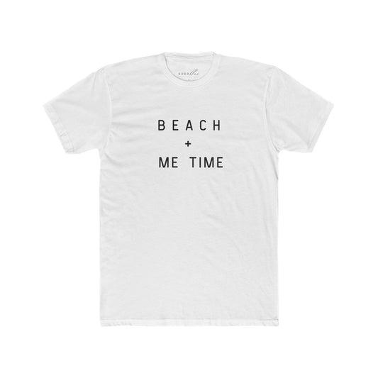 Beach + Me Time Unisex Cotton Crew Tee - Casual Summer Shirt