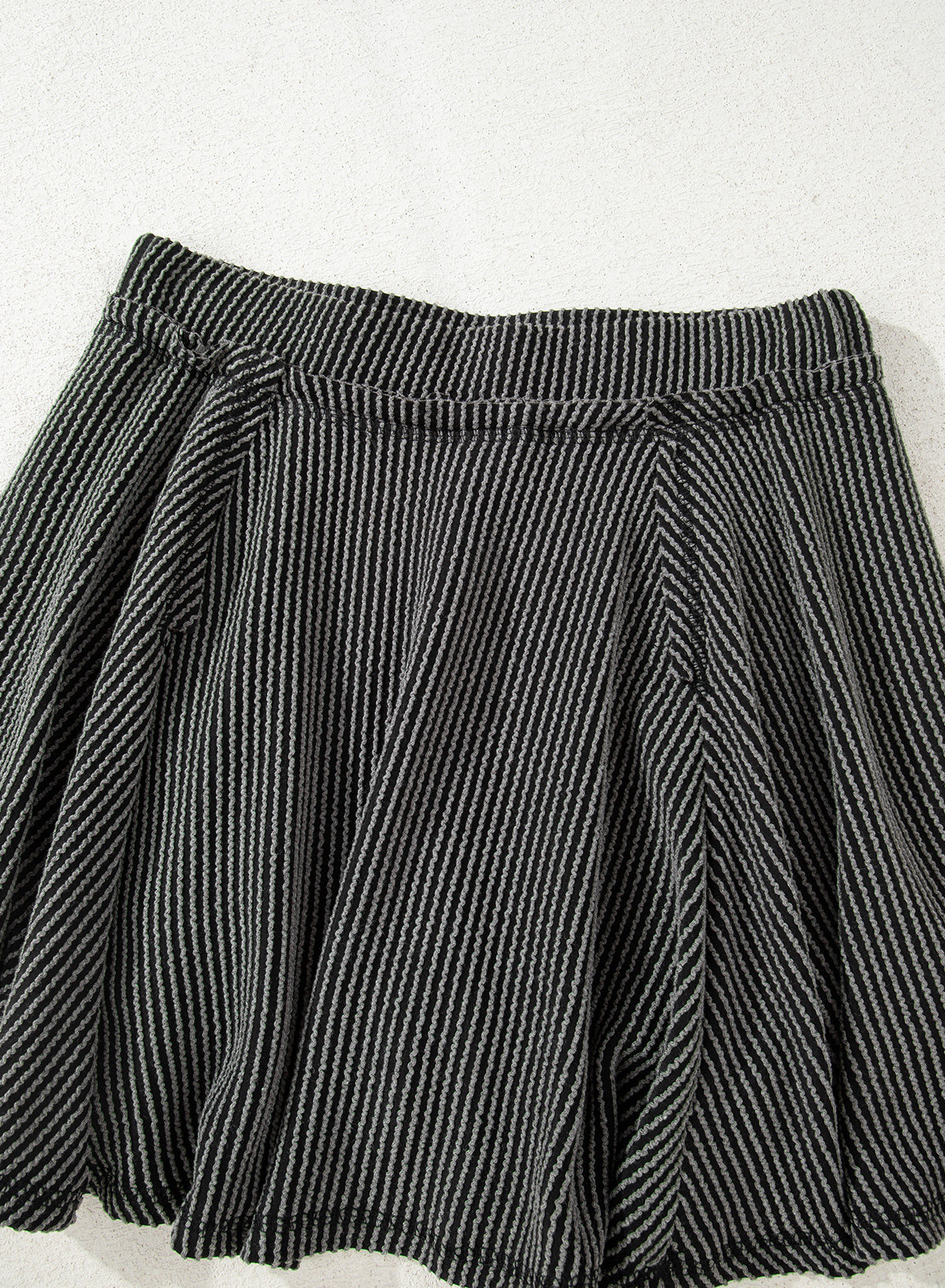 Sky Blue Corded Lantern Sleeve Top & Ruffled Mini Skirt Set