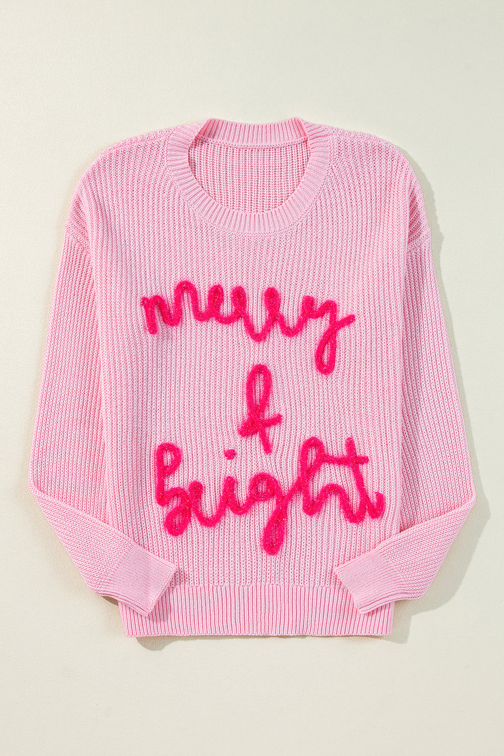 Merry & Bright Waffle Knit Sweater – Coastal Holiday Glow