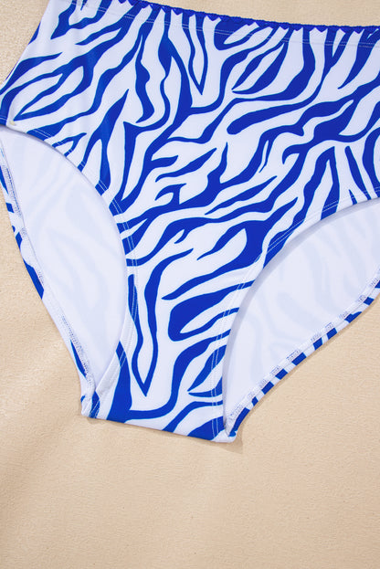 Colorblock High Waist Bikini – Adjustable V Neck Swim Set