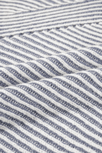 Ashleigh Blue Striped Ribbed Sweater