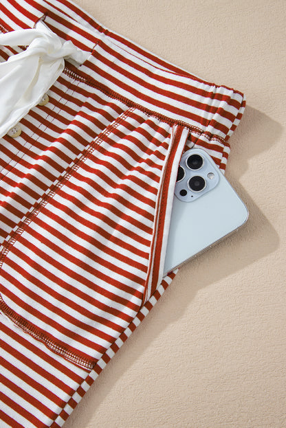 Red Stripe Two-Piece Lounge Set – Charleston Cozy & Chic