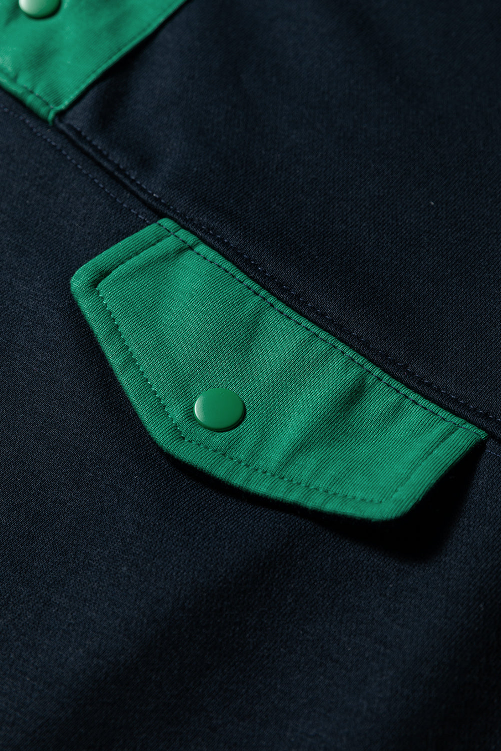 Navy Colorblock Pullover + Shorts Set 2pcs Outfit