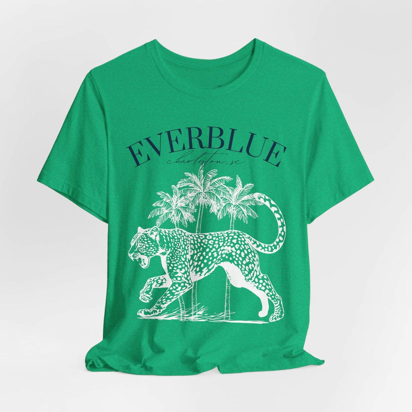 Vintage Cheetah & Palms Tee – Everblue Charleston Edition