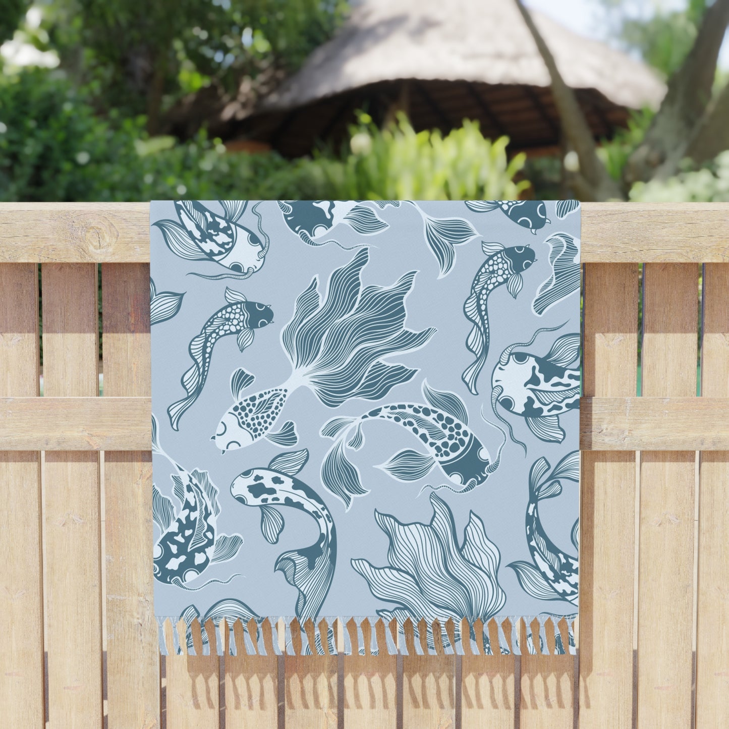 Boho Beach Boulder Cloth - Blue Koi